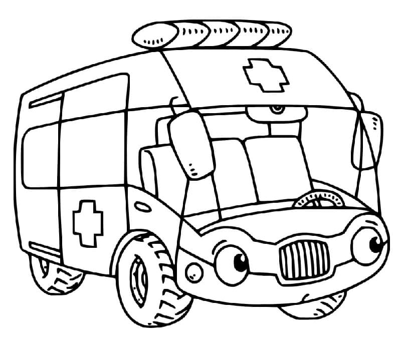 Krankenwagen druckbar für Kinder ausmalbilder