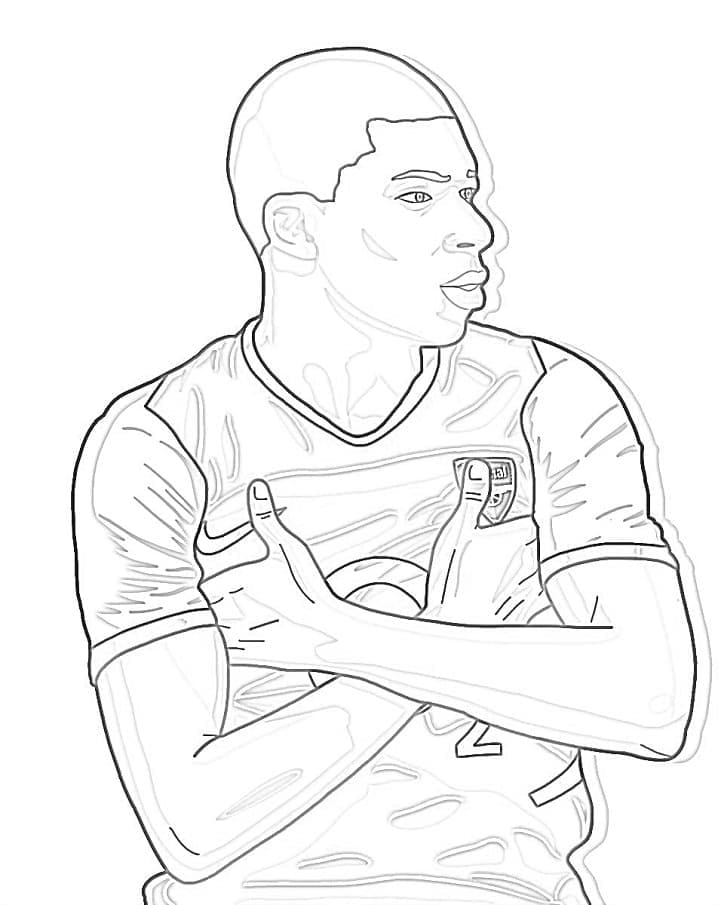 Kylian Mbappé Druckbar Kostenlos ausmalbilder
