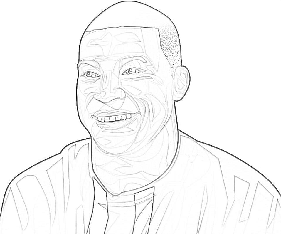Kylian Mbappé Kostenlos Druckbar ausmalbilder