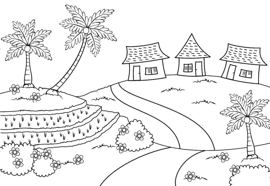 Landschaft Bild ausmalbilder