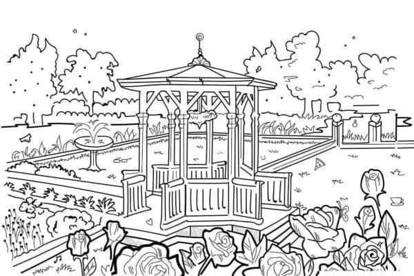 Landschaft druckfertig ausmalbilder