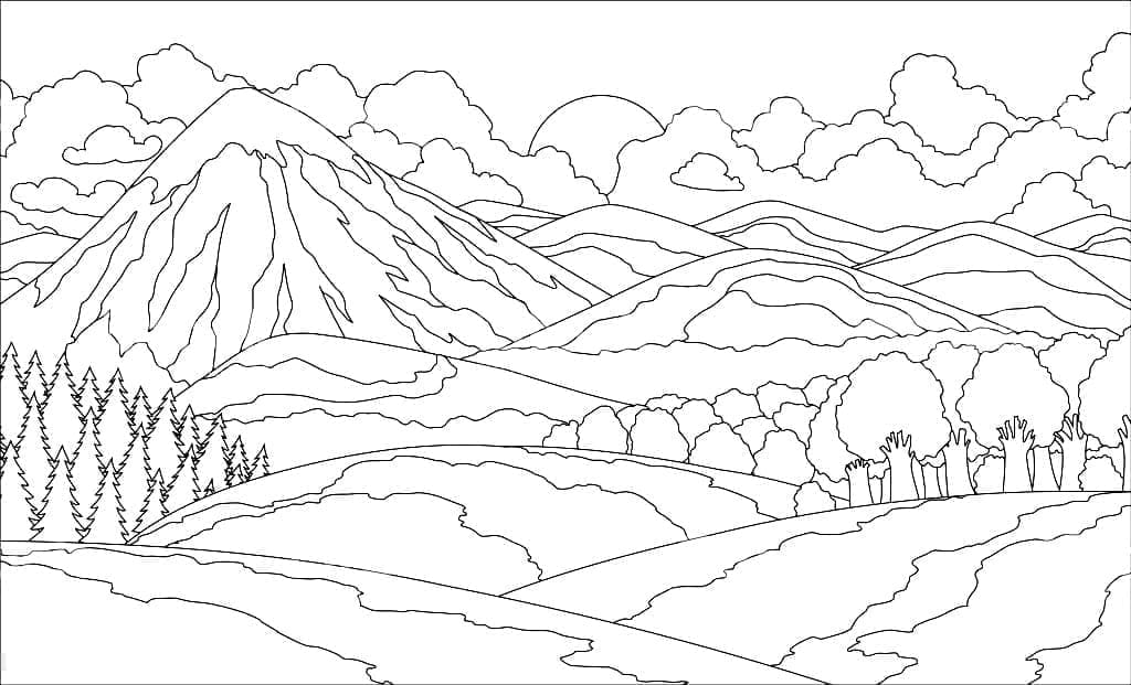 Landschaft für 3-jährige Kinder ausmalbilder