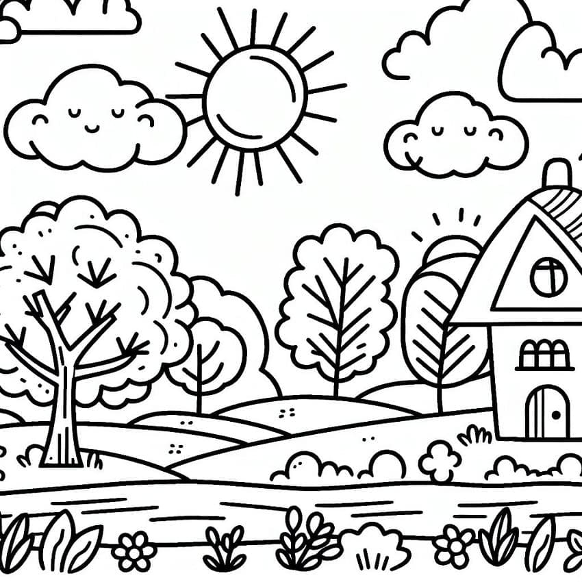 Landschaft kostenlos ausmalbilder