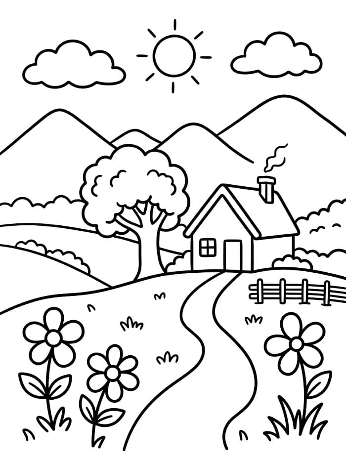 Landschaft ausmalbilder