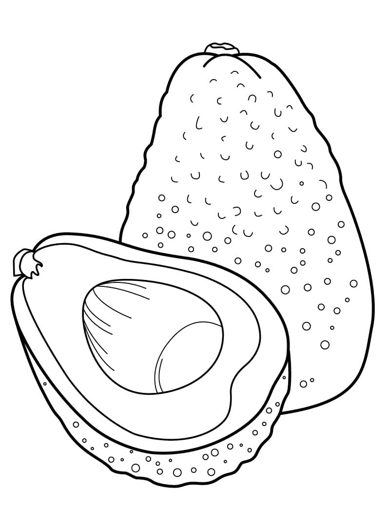 Leichte Avocado ausmalbilder