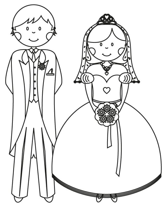 Leichte Hochzeit ausmalbilder