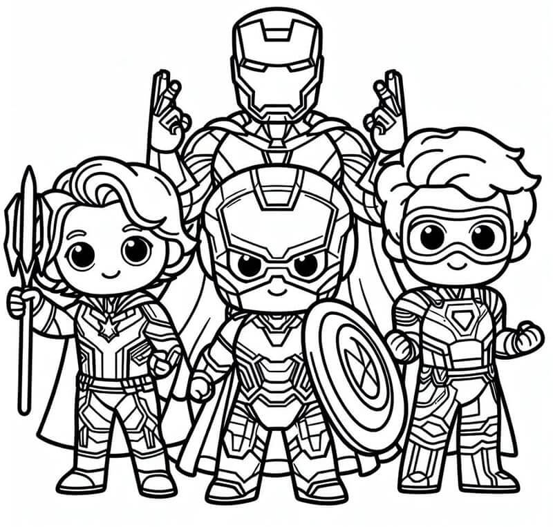 Leichter Avengers ausmalbilder