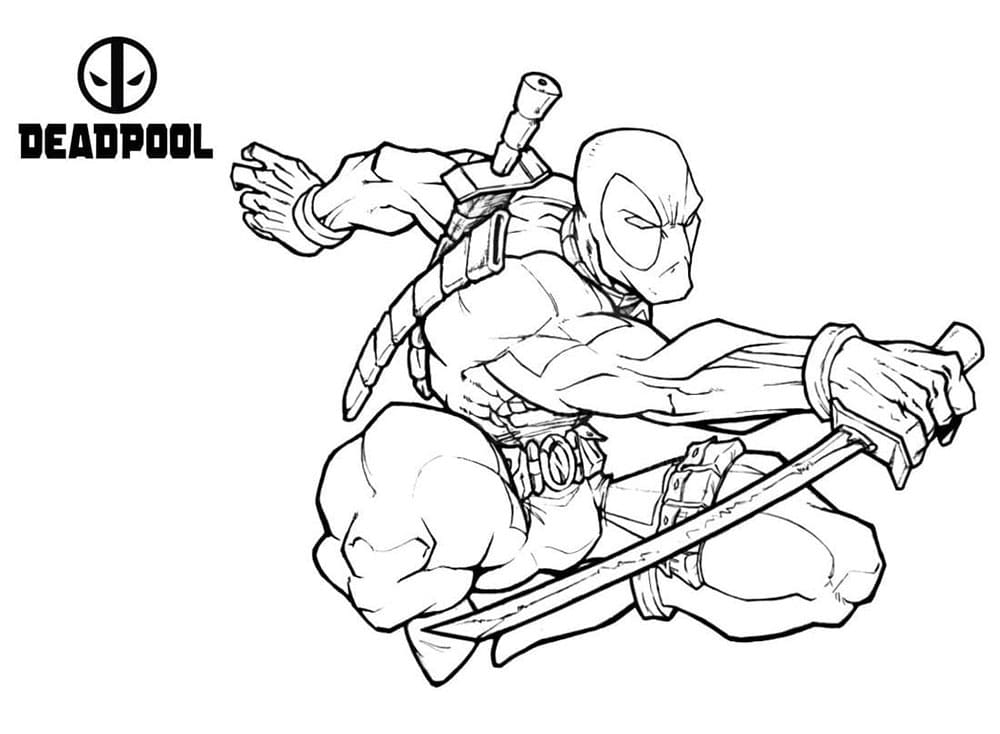 Leichter Deadpool ausmalbilder