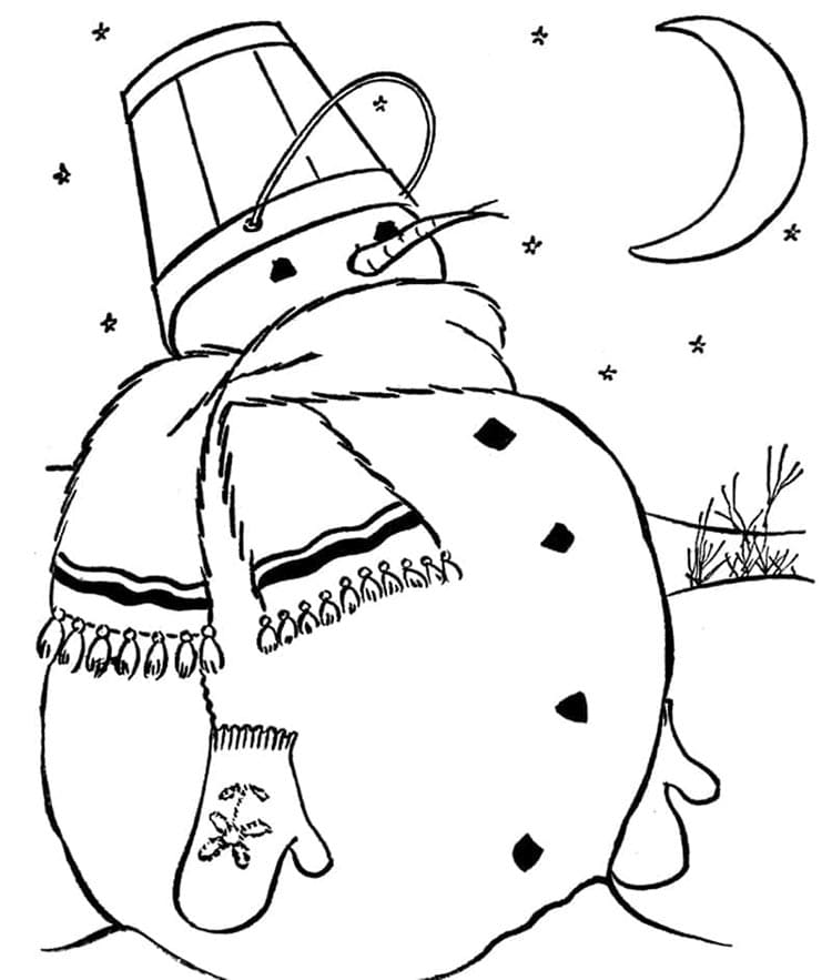 Leichter Schneemann ausmalbilder