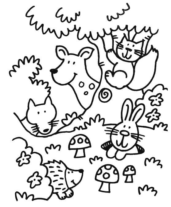 Wald ausmalbilder