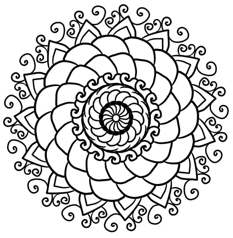 Leichtes Blumen-Mandala ausmalbilder