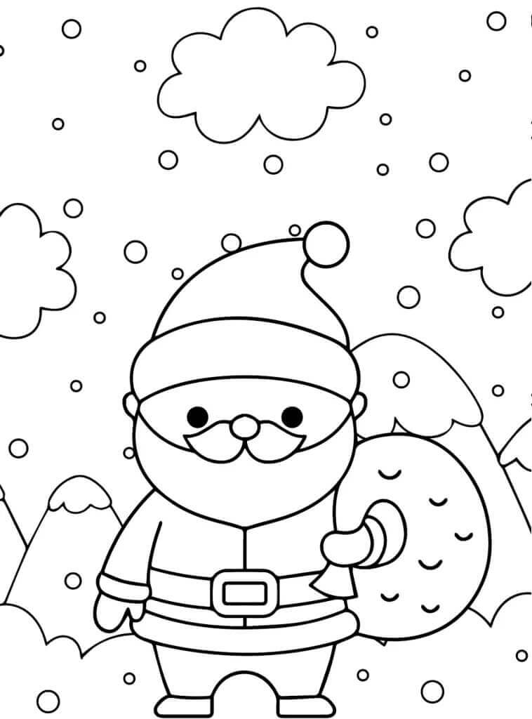 Liebenswerter Weihnachtsmann ausmalbilder