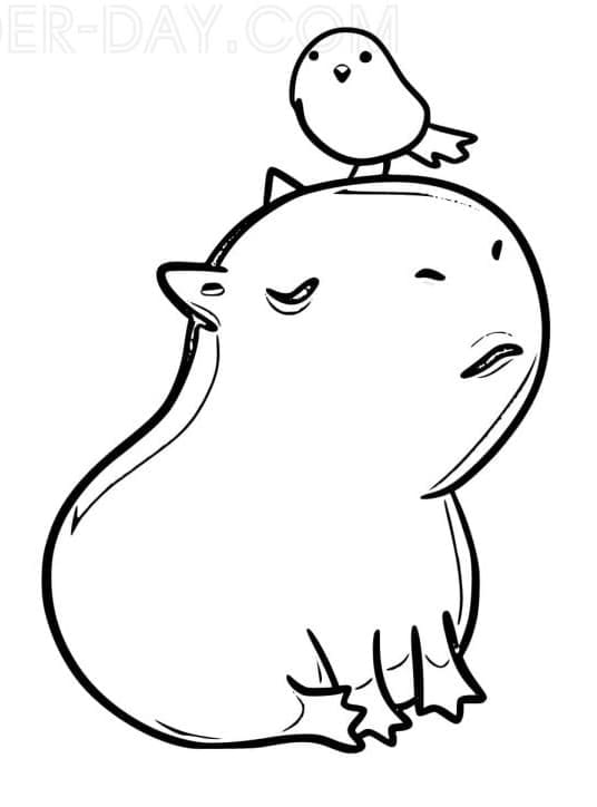 Liebenswertes Capybara ausmalbilder