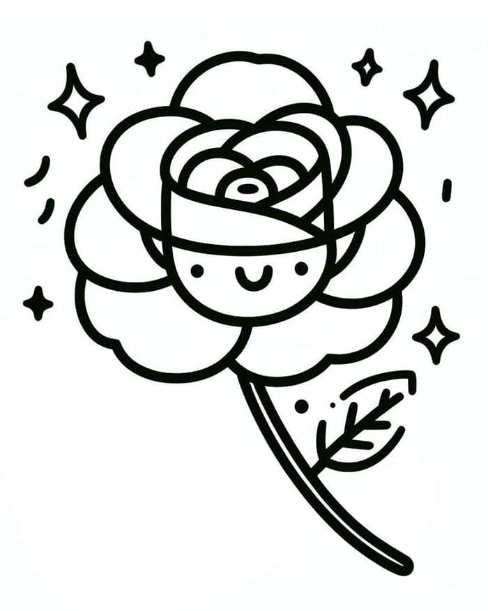 Liebliche Rose ausmalbilder