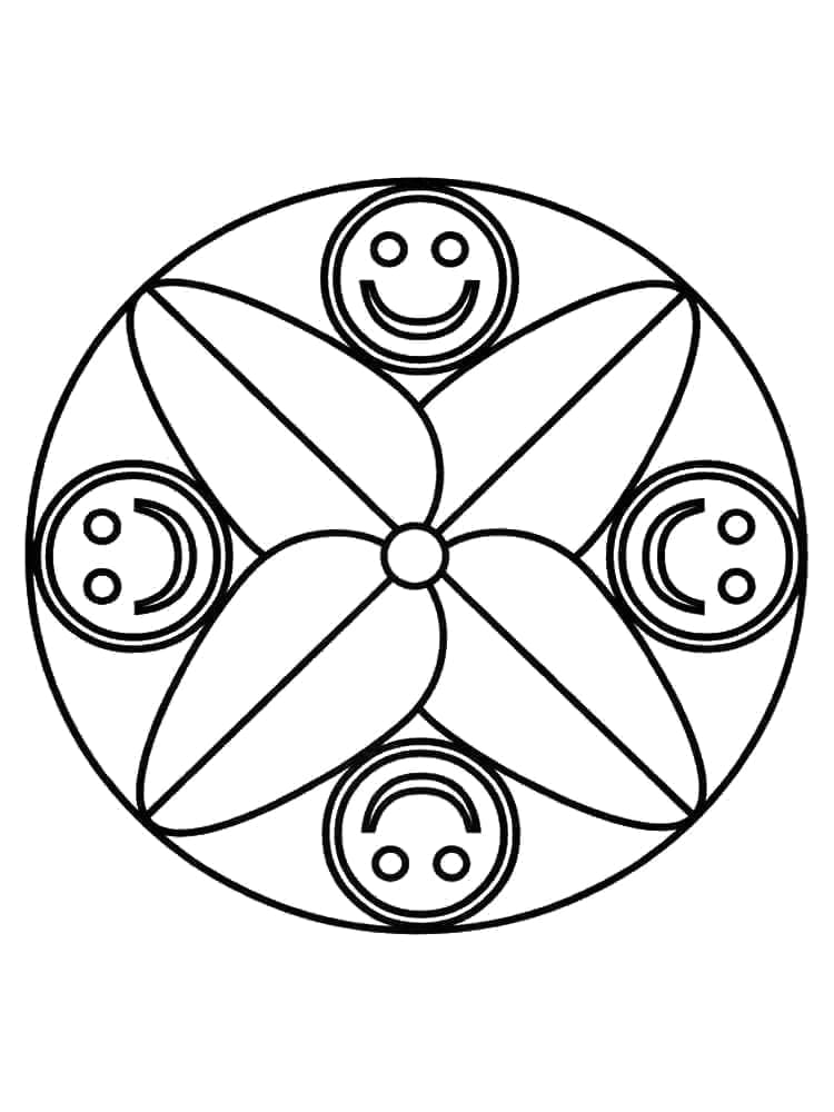 Mandala druckbar für Kinder ausmalbilder
