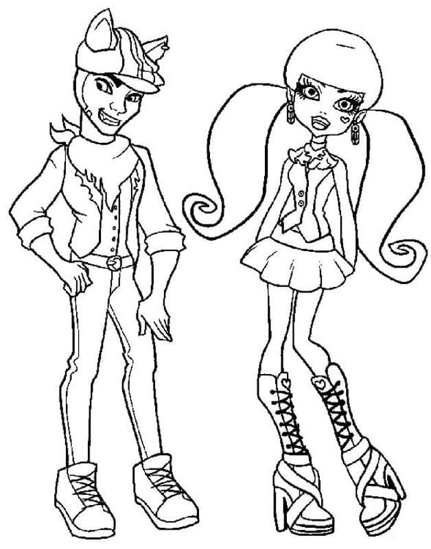 Monster High Clawd et Draculaura ausmalbilder