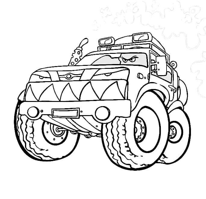 Monstertruck Bild zum Drucken ausmalbilder
