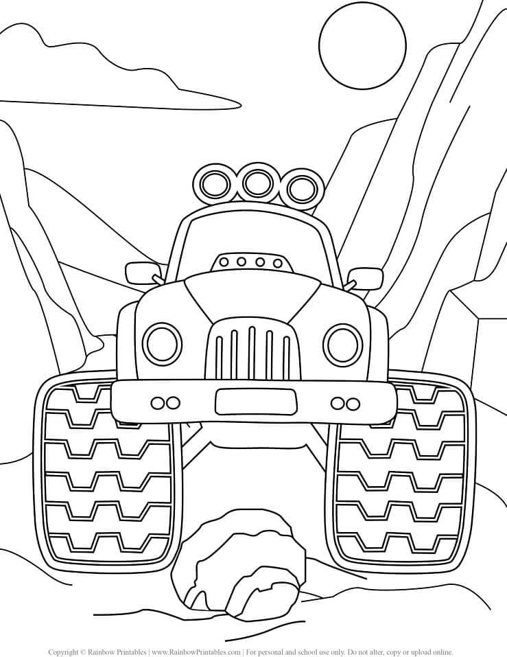 Monstertruck für 1-jährige Kinder ausmalbilder