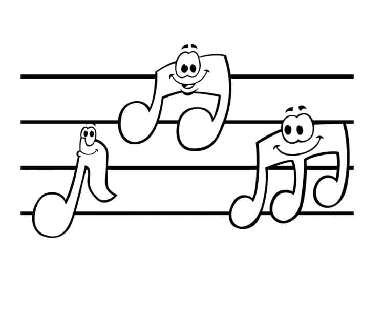 Musiknoten für 2-jährige Kinder ausmalbilder