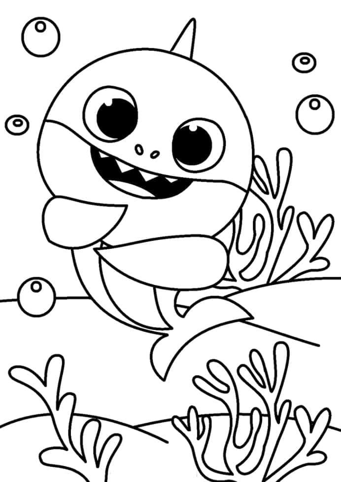 Netter Baby Shark ausmalbilder