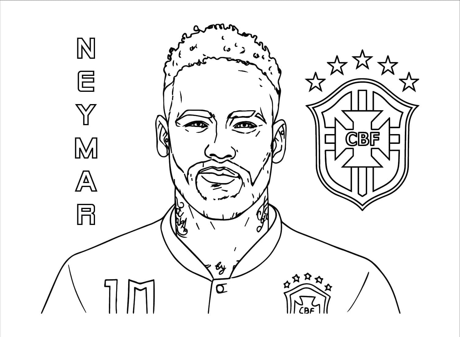 Neymar Für Kinder Gratis ausmalbilder