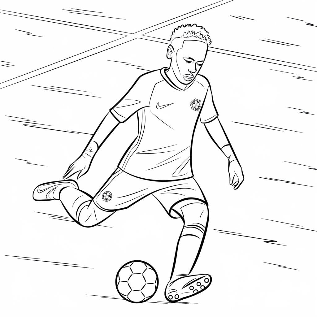 Neymar Kostenlos Druckbar ausmalbilder