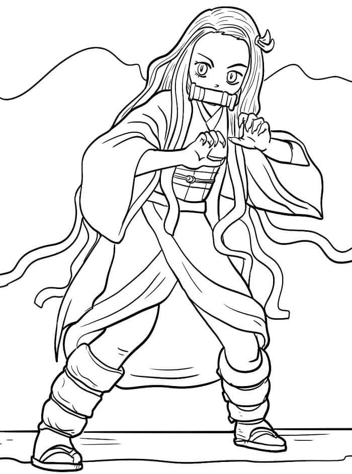 Nezuko zum Drucken ausmalbilder