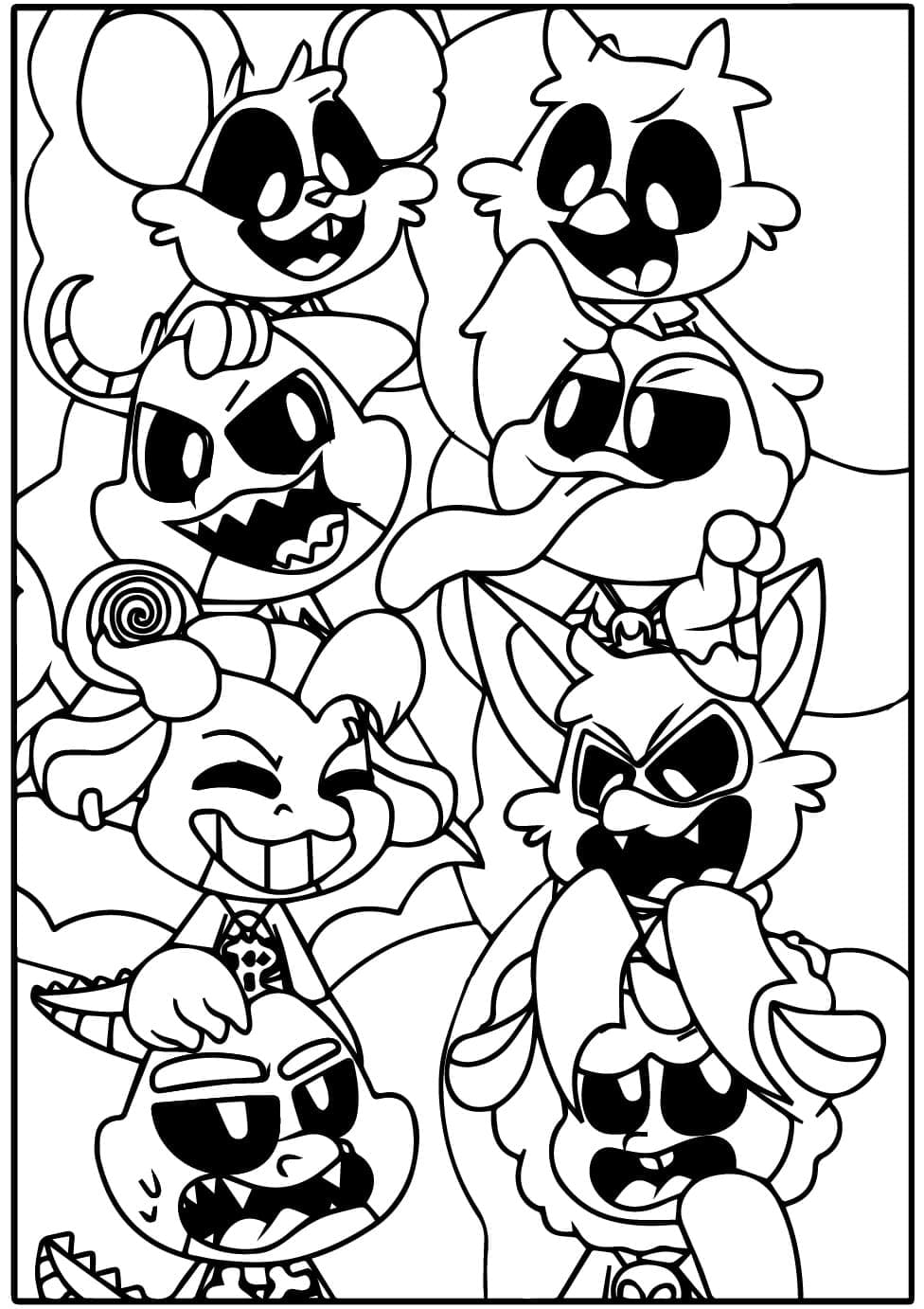 Nightmare Critters Spiel ausmalbilder