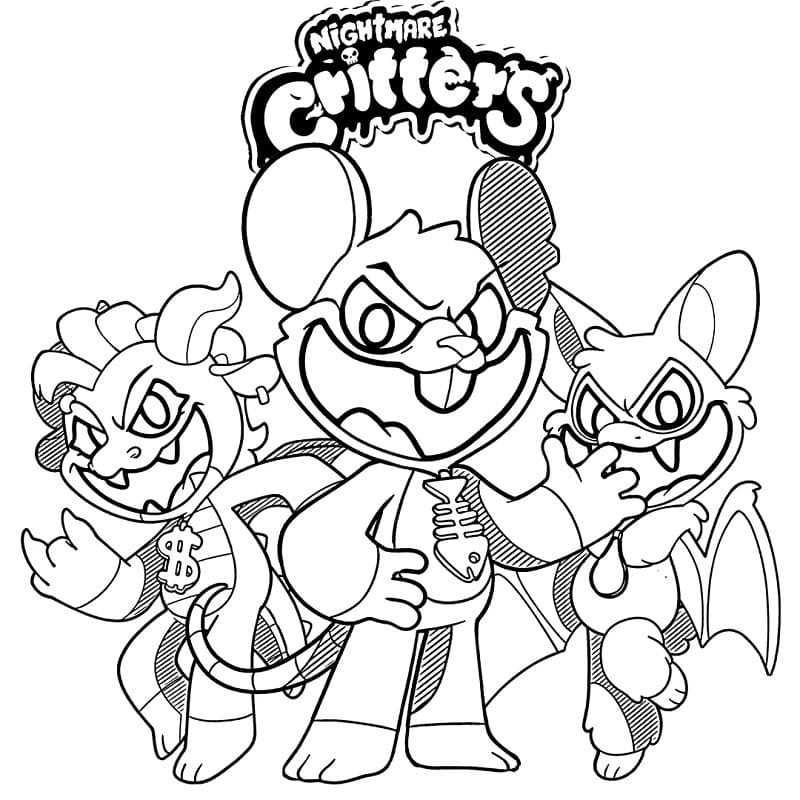 Nightmare Critters Zum Drucken Gratis ausmalbilder