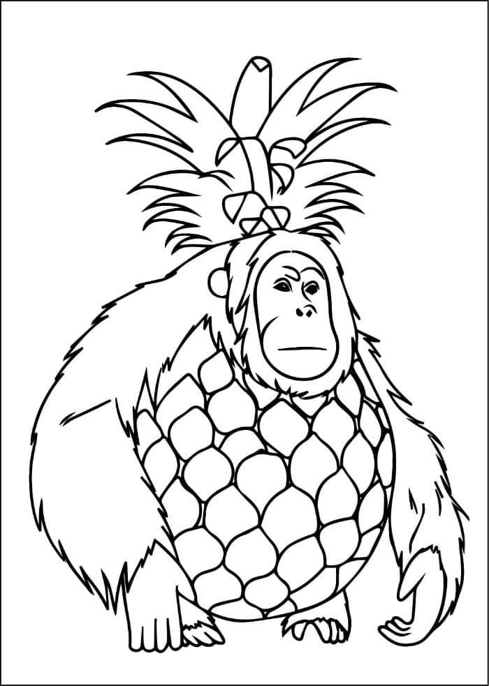 Orangutini Ananasini Brainrot ausmalbilder