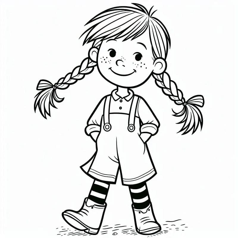 Pippi Langstrumpf kostenlos ausmalbilder
