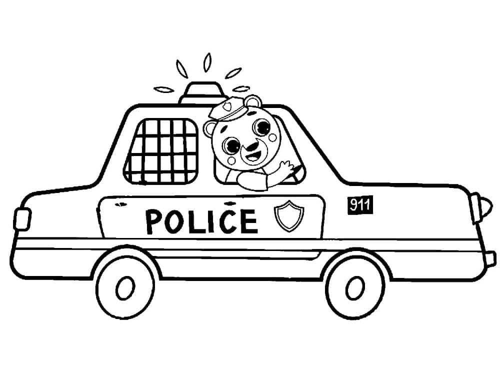 Polizeiauto 5 ausmalbilder
