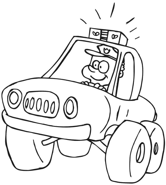Polizeiauto für Kinder ausmalbilder