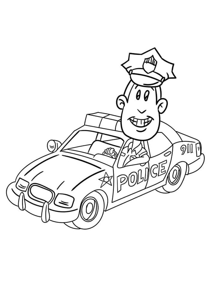 Polizeiauto gratis druckbar ausmalbilder