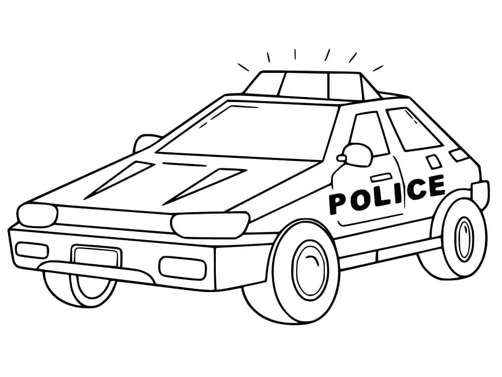 Polizeiauto kostenlos für Kinder ausmalbilder