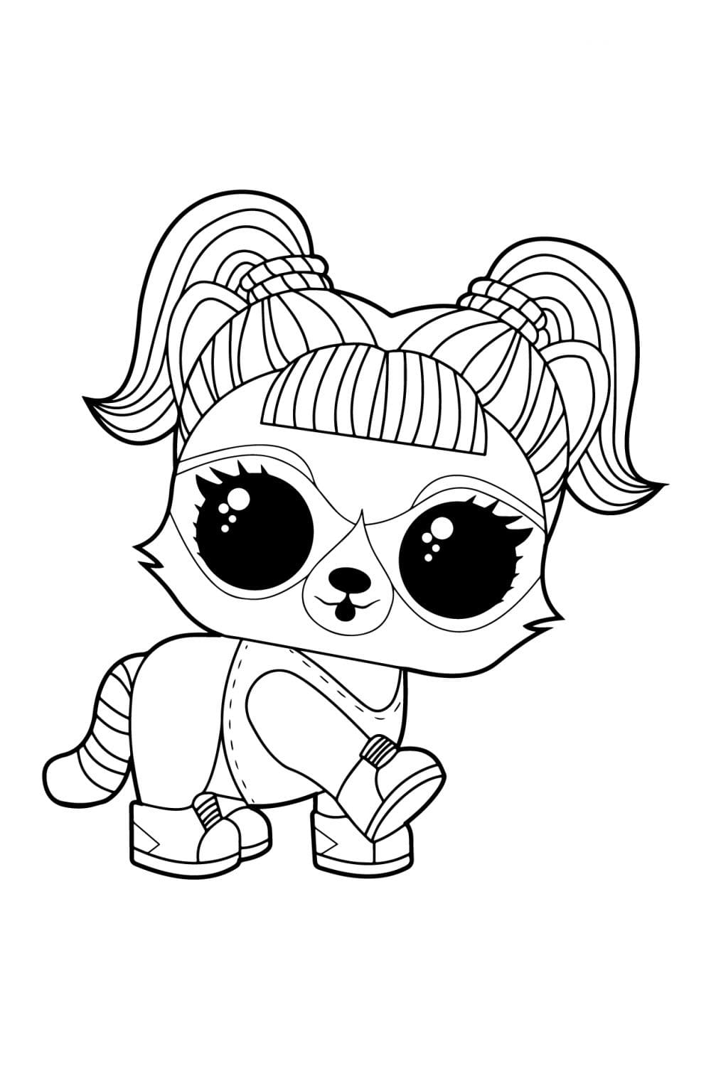 Raccoon Bandit LOL Pets ausmalbilder