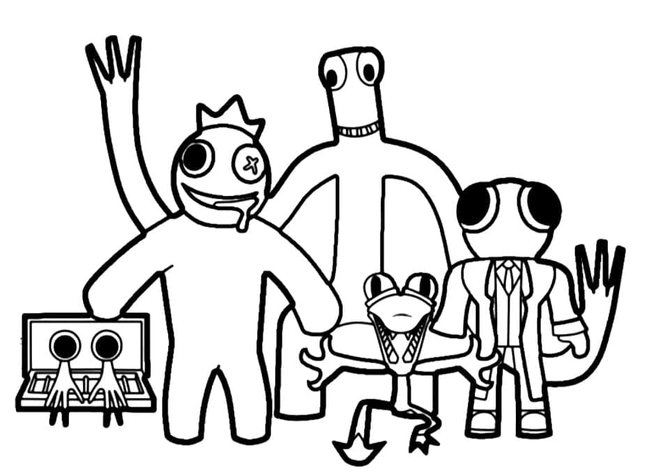Rainbow Friends Drucken ausmalbilder