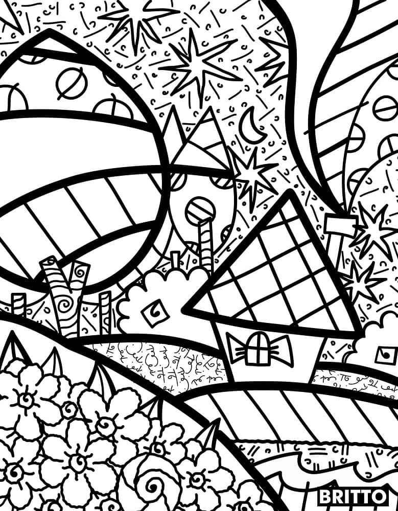 Romero Britto kostenlos für Kinder ausmalbilder