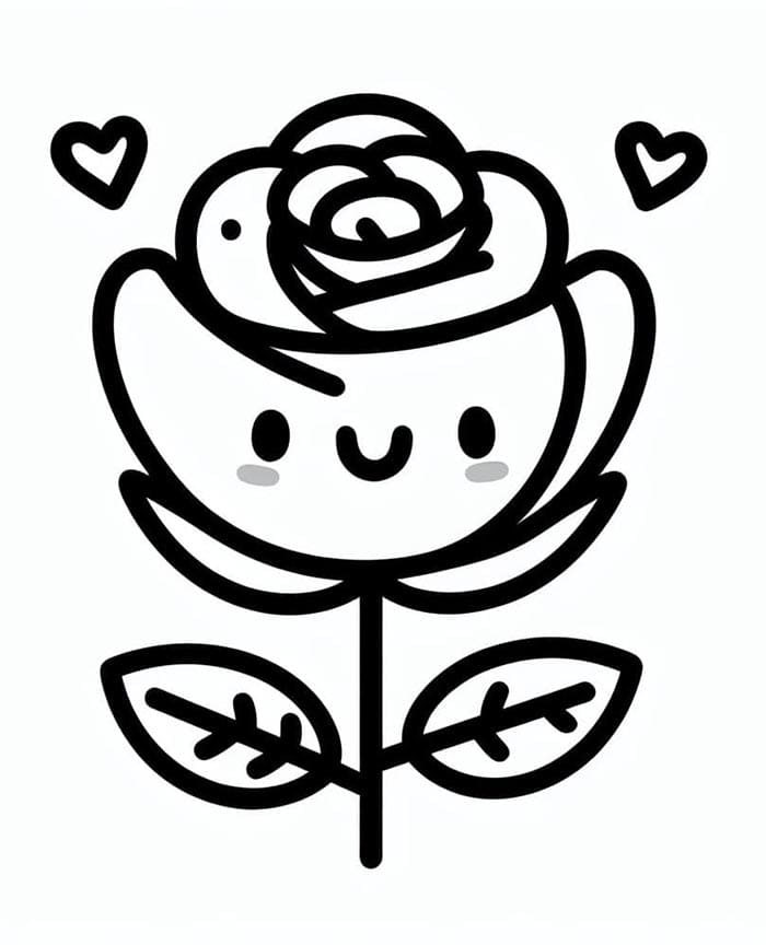 Rose gratis druckbar ausmalbilder
