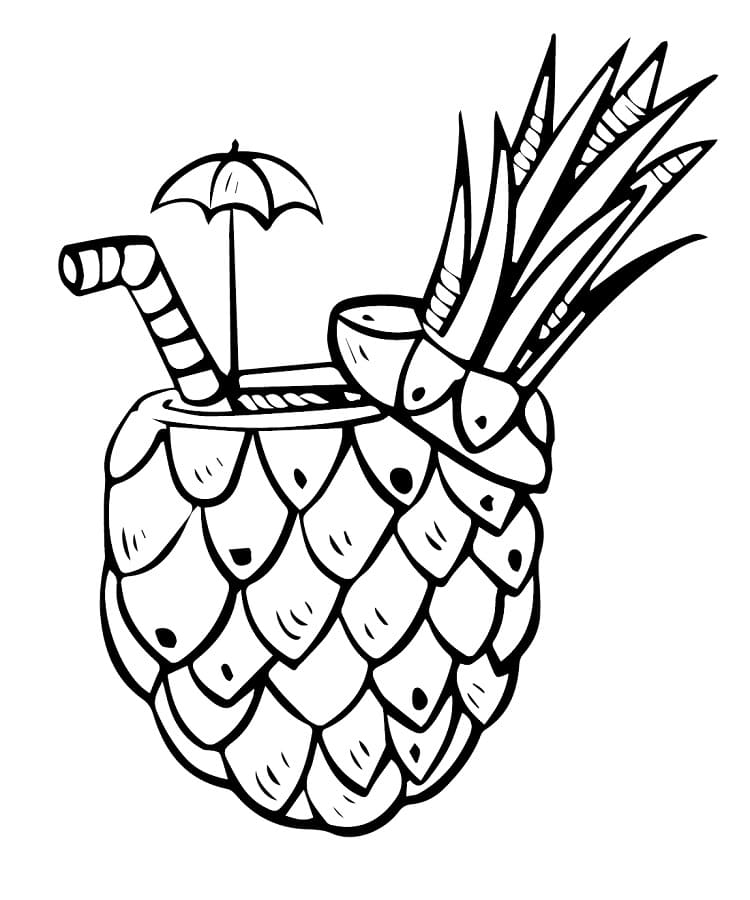 Saftige Ananas ausmalbilder