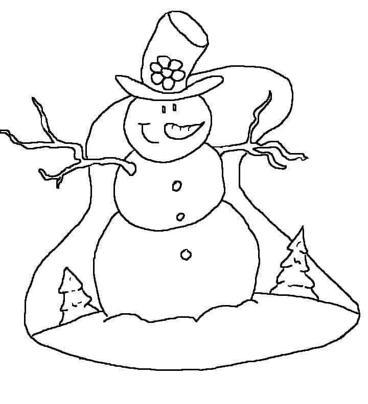 Schneemann Drucken ausmalbilder