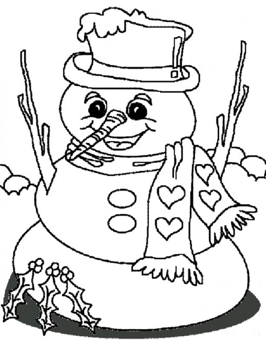Schneemann Für 4-Jährige Kinder ausmalbilder