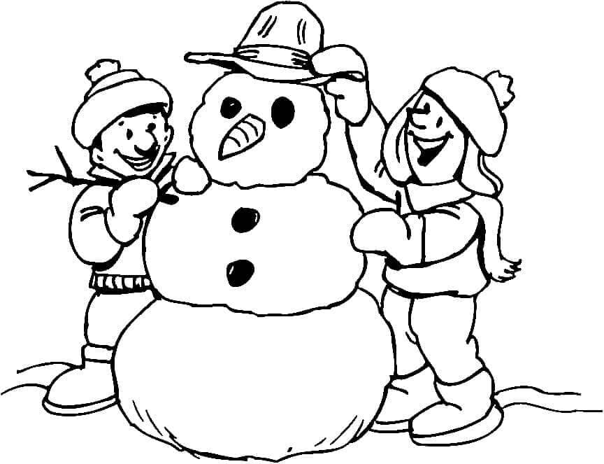 Schneemann Gratis ausmalbilder