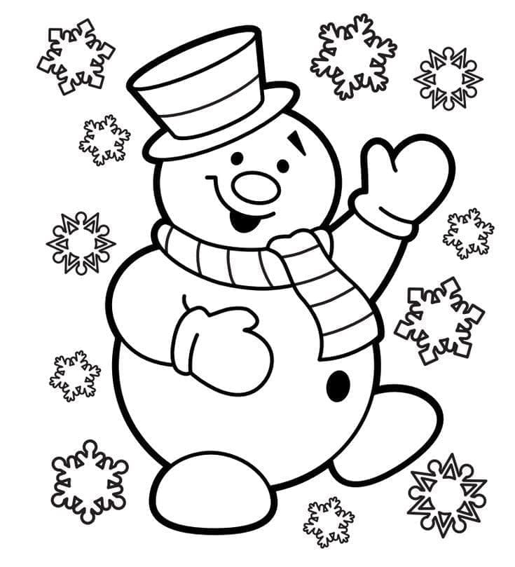 Schneemann Im Winter ausmalbilder