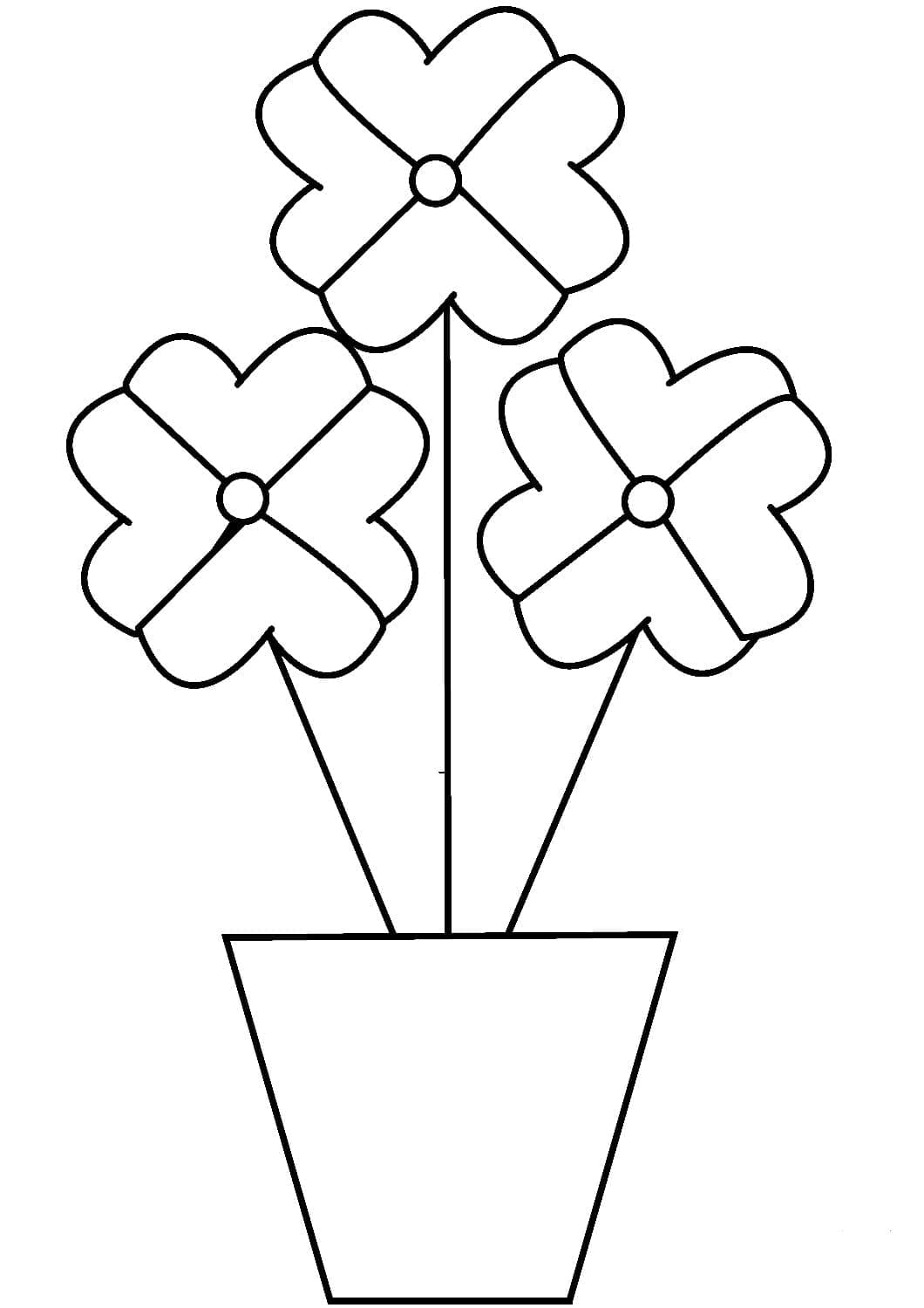 Schöner Blumentopf ausmalbilder