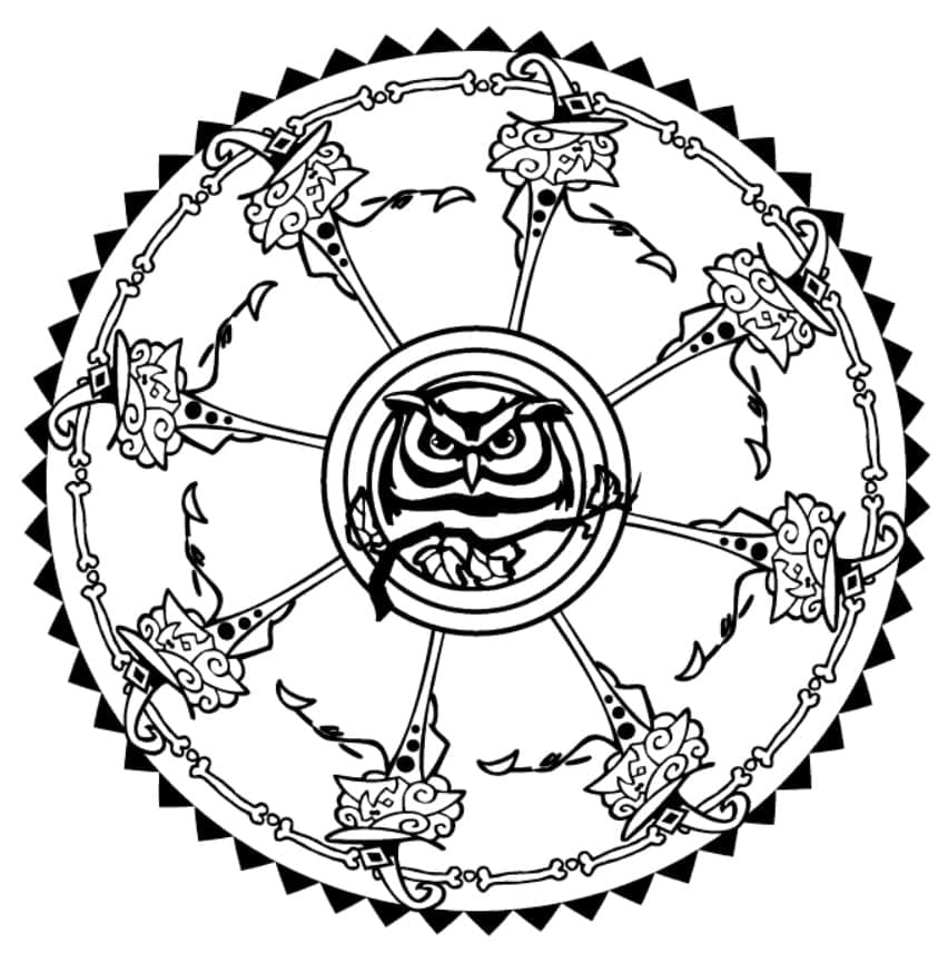 Schönes Halloween-Mandala ausmalbilder