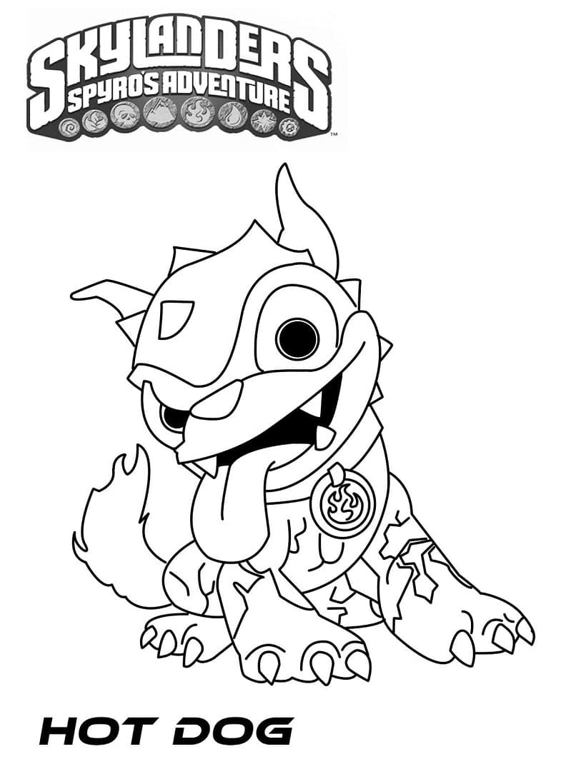 Skylanders Hot Dog ausmalbilder