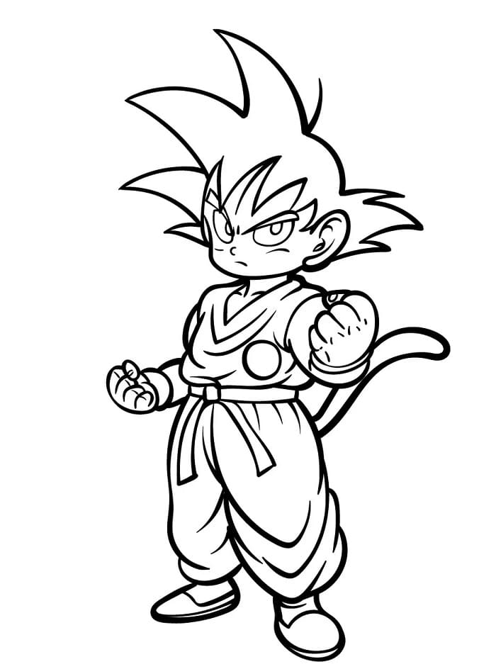 Son Goku im Anime Dragon Ball ausmalbilder