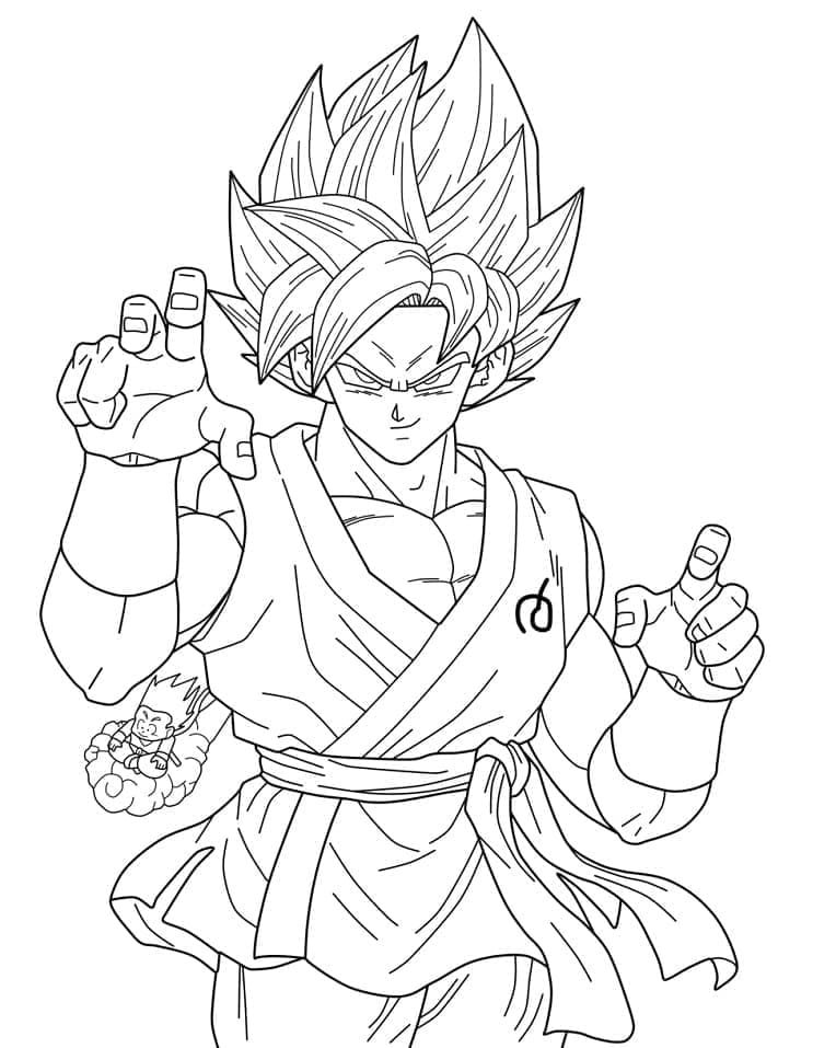 Son Goku kostenlos für Kinder ausmalbilder