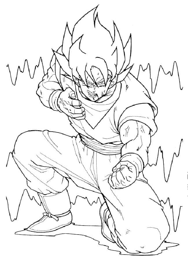 Son Goku kostenlos ausmalbilder